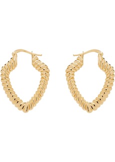 Burberry Gold Small Shield Twisted Hoop Earrings