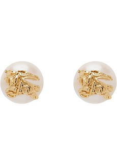 Burberry Gold Sphere Pearl Stud Earrings