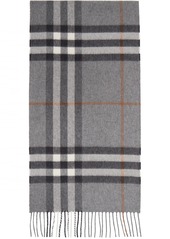 Burberry Gray Check Cashmere Scarf