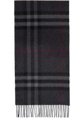 Burberry Gray Check Cashmere Scarf