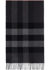 Burberry Gray Check Cashmere Scarf