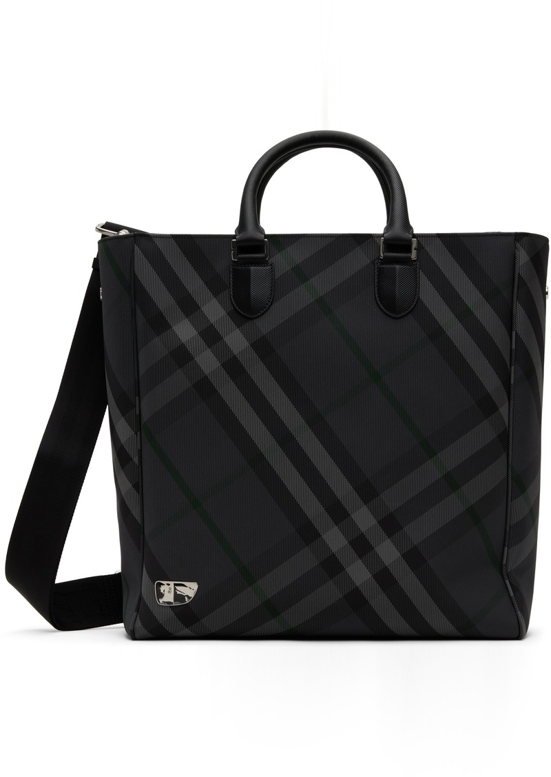 Burberry Gray Grid Check Tote