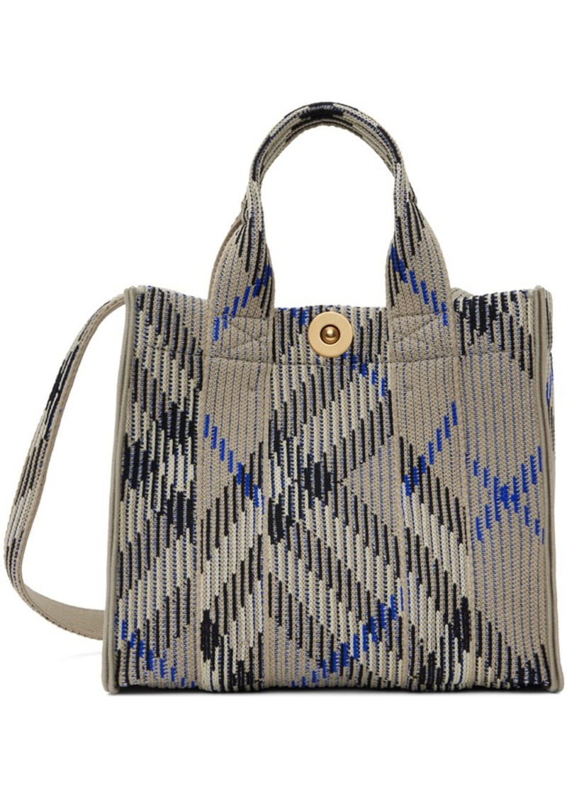 Burberry Gray Mini Check Knitted Tote