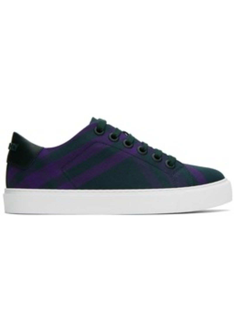 Burberry Green & Purple Check Sneakers