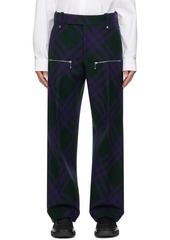 Burberry Green & Purple Check Trousers