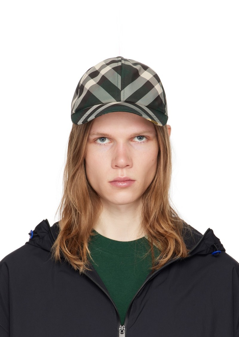 Burberry Green Check Baseball Cap