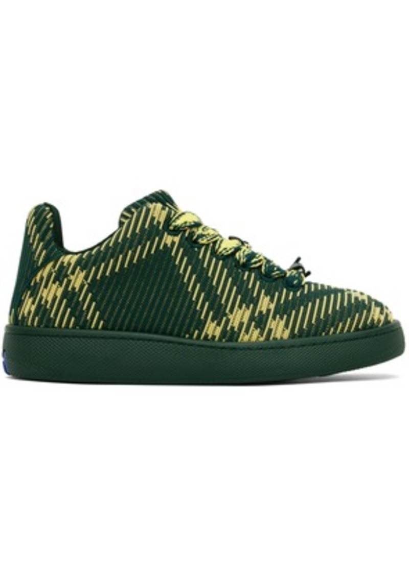Burberry Green Check Knit Box Sneakers