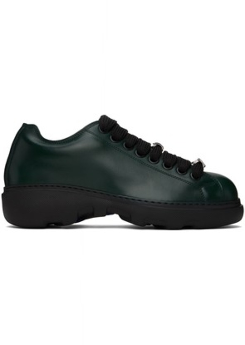 Burberry Green Leather Ranger Sneakers