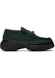 Burberry Green Nubuck Creeper Clamp Loafers