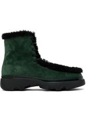 Burberry Green Shearling Creeper Boots