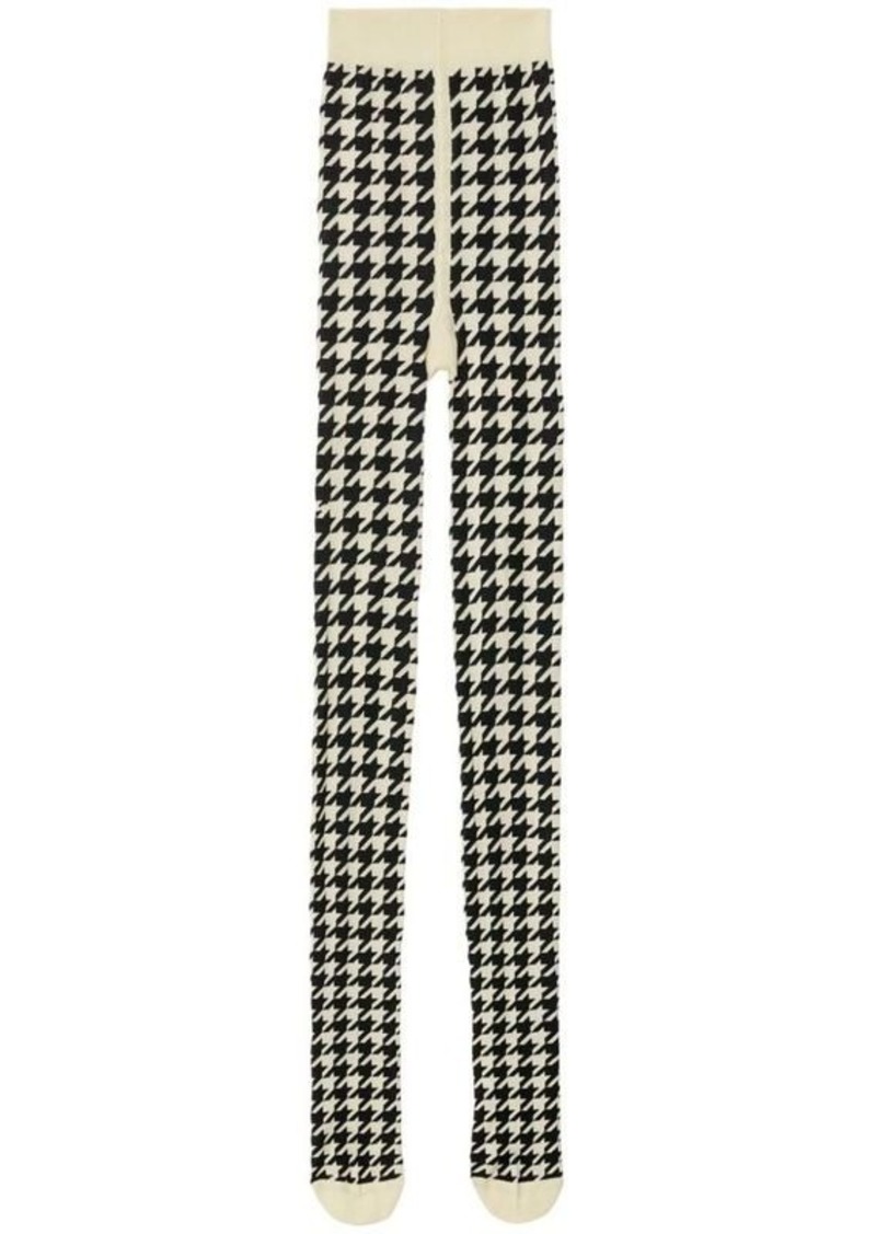 BURBERRY herringbone-print cotton-blend tights