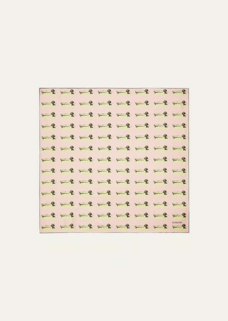 Burberry Illustrated Duck Silk Square Scarf