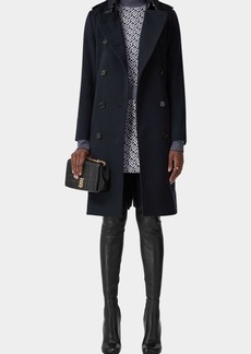 Burberry Kensington Cashmere Belted Mid Trench Coat