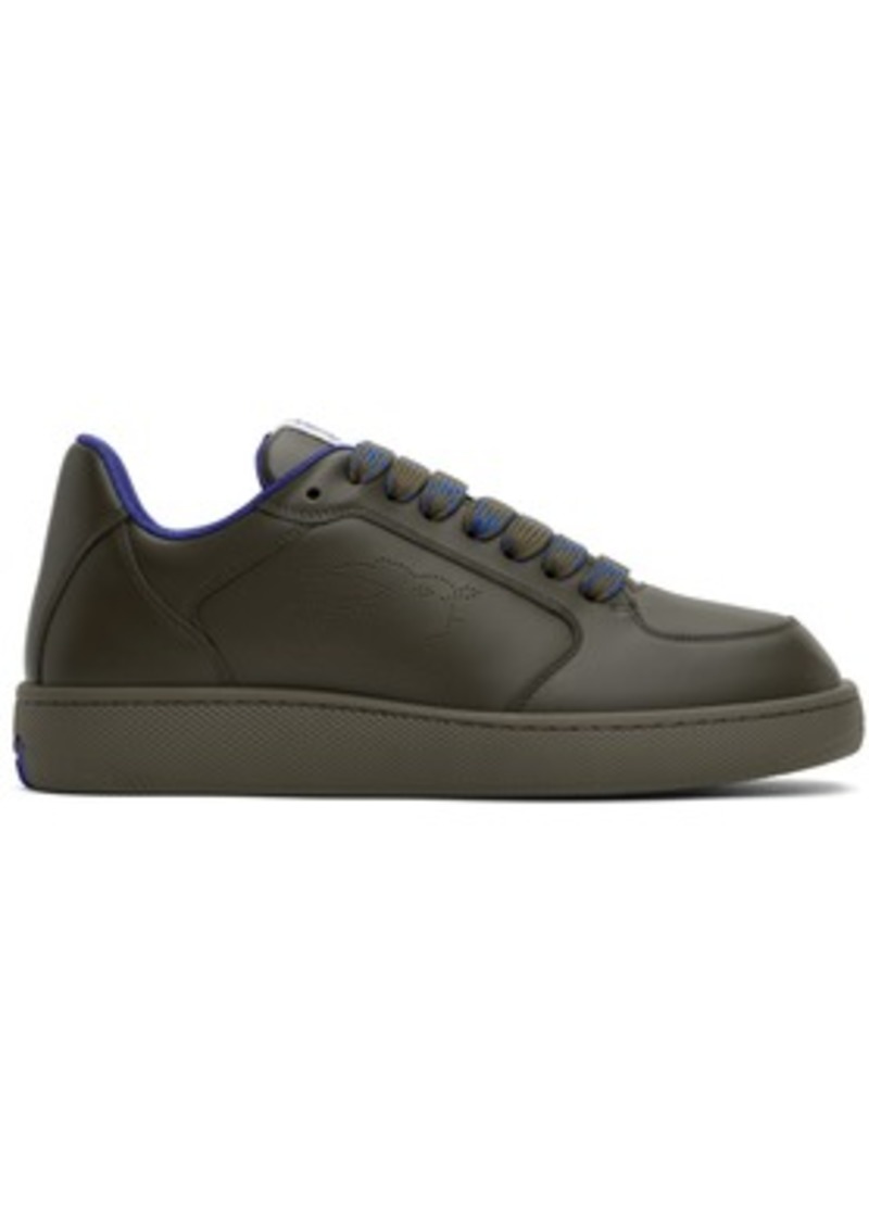 Burberry Khaki Leather Stock Sneakers