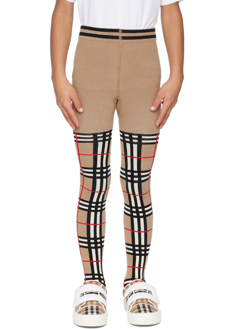 Burberry Kids Beige Check Tights