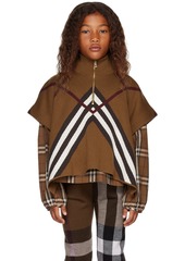 Burberry Kids Brown Chevron Poncho