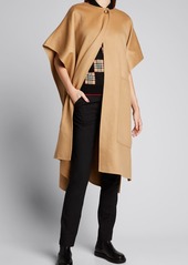 Burberry Leather Belted Long Cashmere Cape