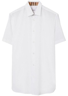 Burberry logo-embroidered cotton shirt