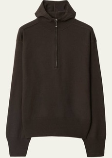 Burberry Logo-Embroidered Wool Hoodie