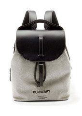 Burberry Logo-print leather and cotton-canvas backpack