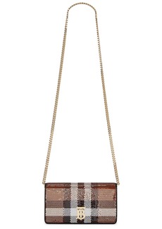 Burberry Lola Sequin Check Chain Wallet Bag