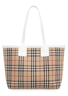 BURBERRY LONDON SMALL CANVAS TOTE BAG