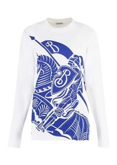 BURBERRY LONG SLEEVE PRINTED COTTON T-SHIRT