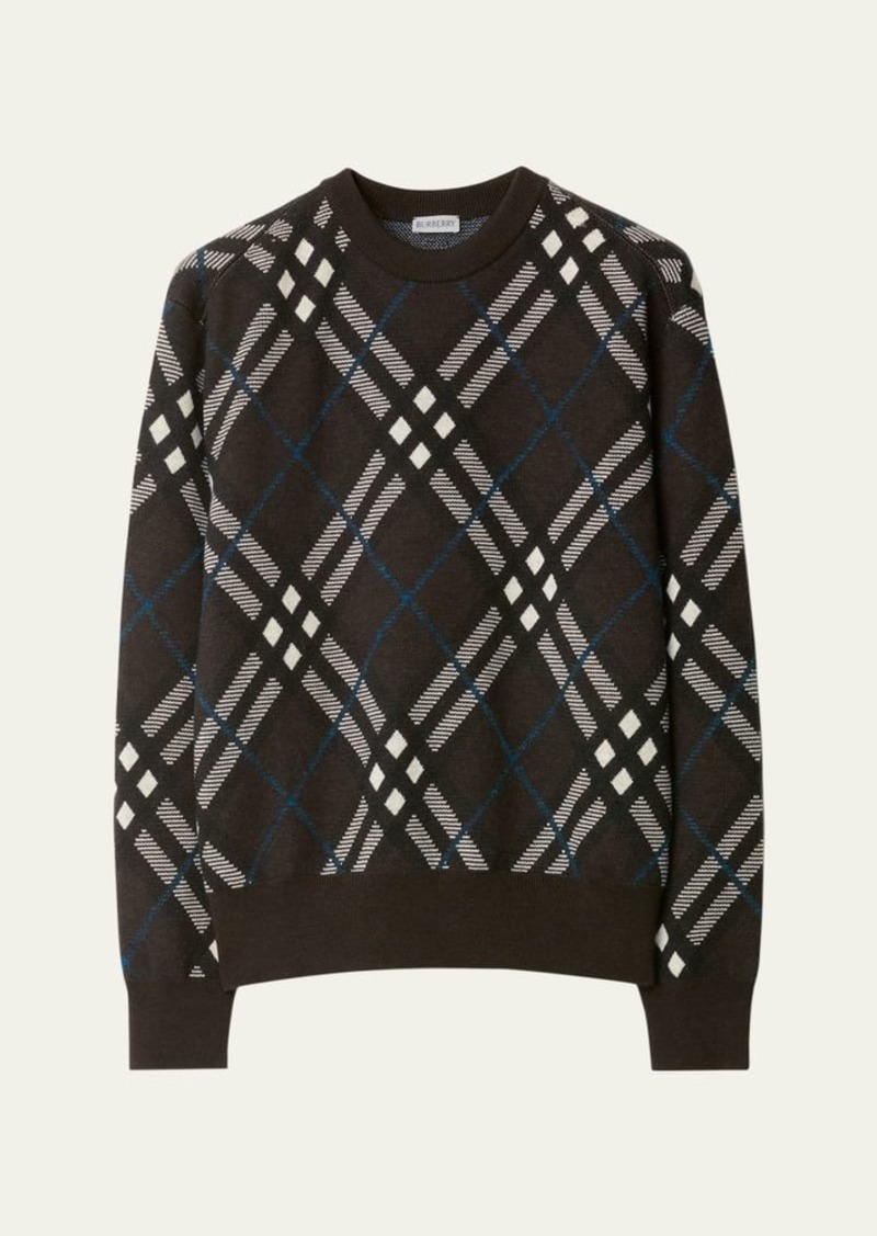 Burberry Men's Check Crew Sweater