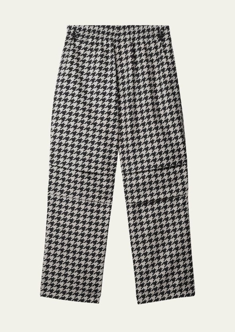 Burberry Men's Houndstooth Elastic-Waist Pants