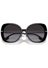 Burberry Women's Eugenie Low Bridge Fit Sunglasses, Gradient BE4374F - Black