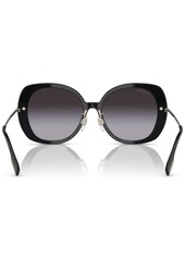 Burberry Women's Eugenie Low Bridge Fit Sunglasses, Gradient BE4374F - Black