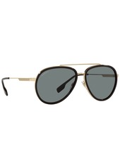 Burberry Men's Polarized Sunglasses, BE3125 Oliver - GOLD/POLAR DARK GREY