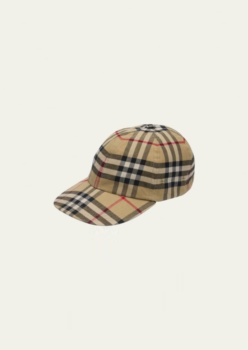 Burberry Men's Vintage Check Cotton Baseball Cap