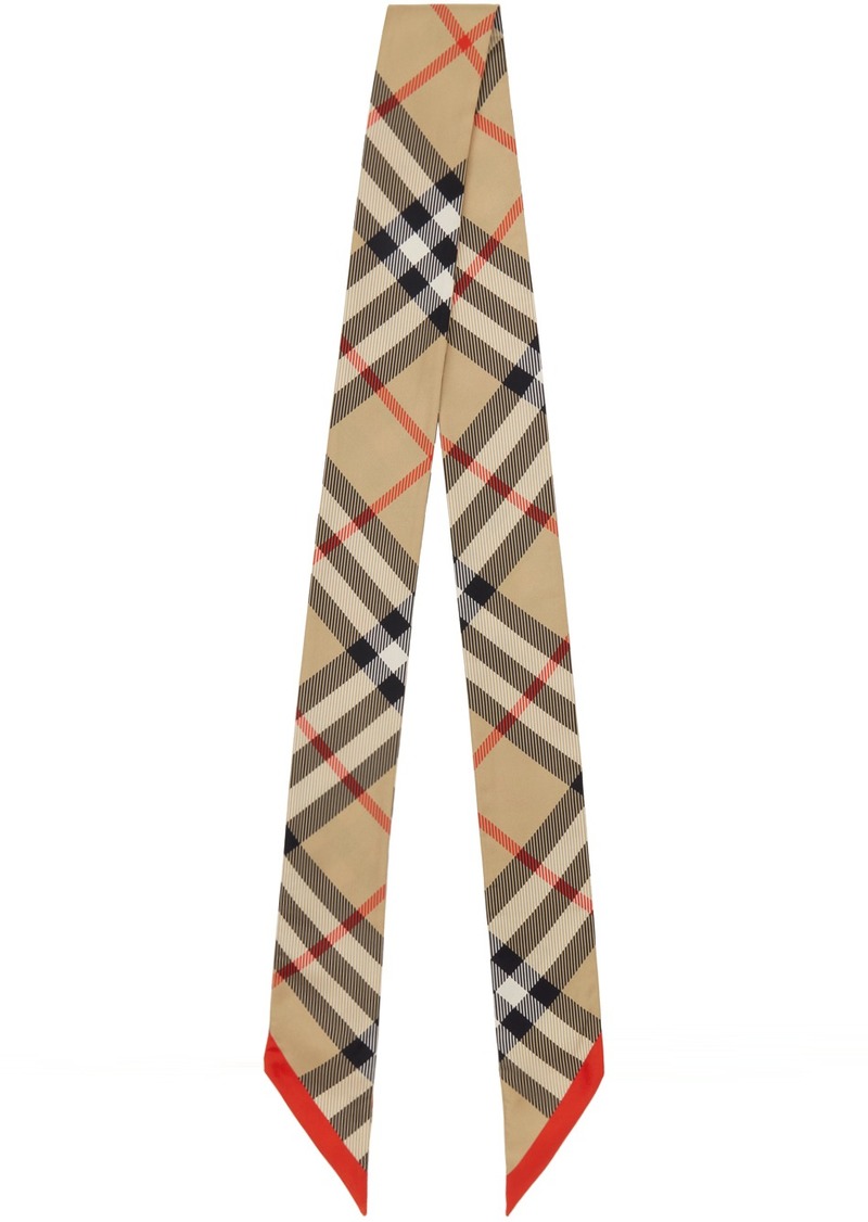 Burberry Multicolor Skinny Check Silk Scarf