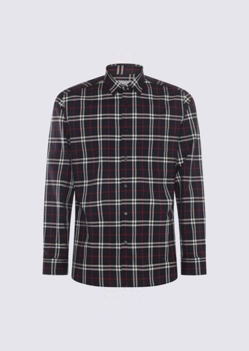 BURBERRY NAVY AND RED COTTON SHIRT