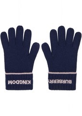Burberry Navy Cashmere Logo & 'Kingdom' Gloves