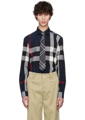 Burberry Navy Check Shirt