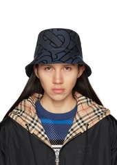 Burberry Navy Jacquard Bucket Hat