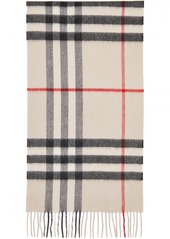 Burberry Off-White Cashmere Check Giant Scarf