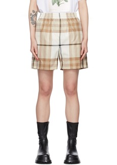 Burberry Off-White Check Shorts