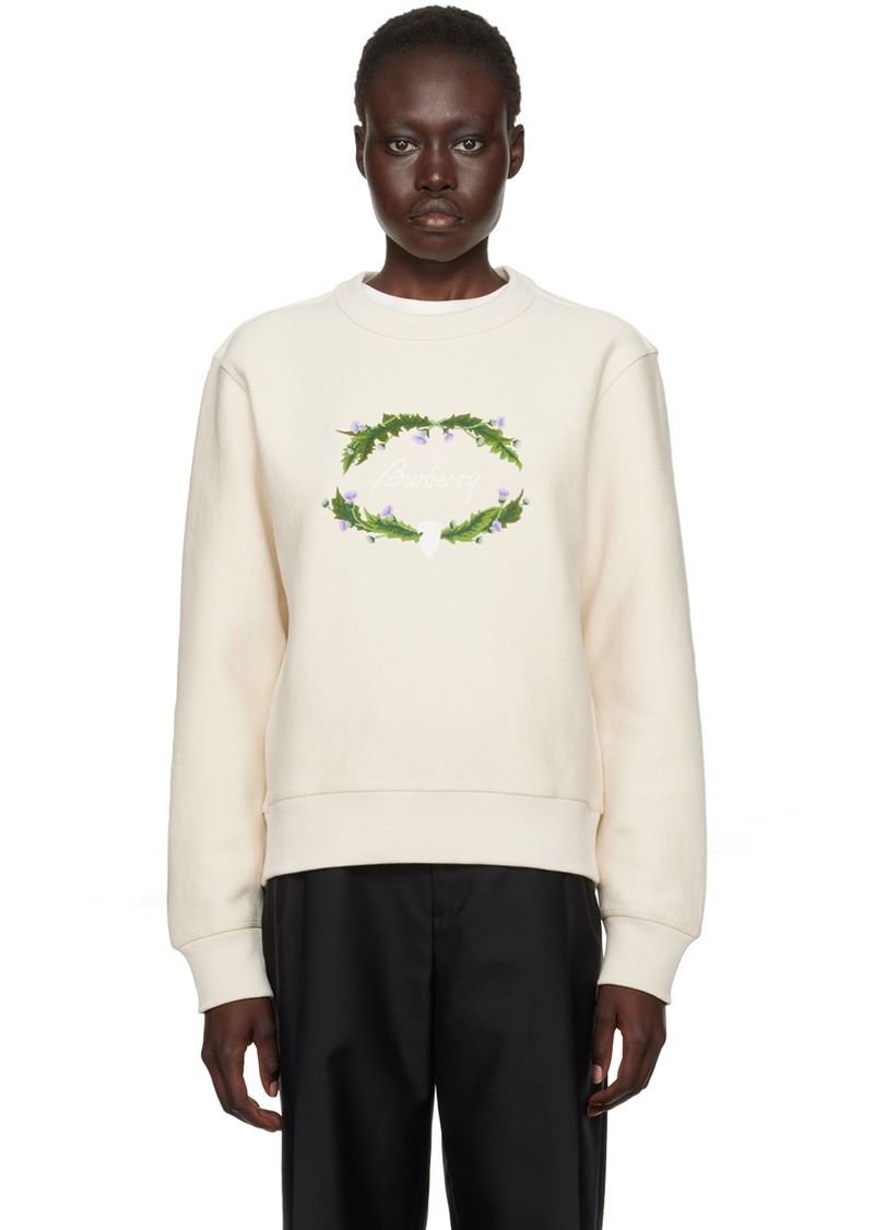 Burberry Off-White Thistle Logo Sweatshirt