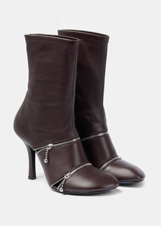 Burberry Peep leather ankle boots
