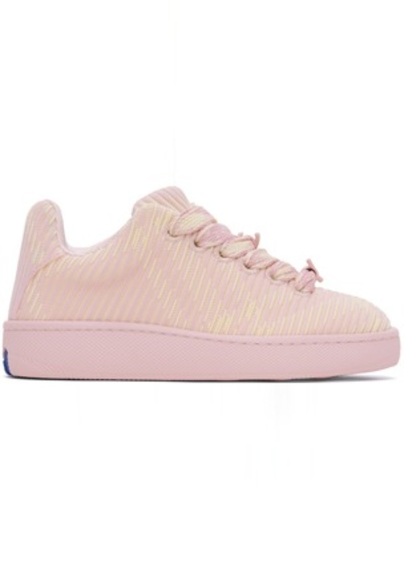 Burberry Pink Check Knit Box Sneakers