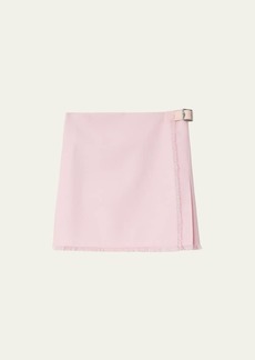 Burberry Pleated Mini Skirt with Belted Detail