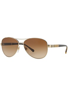 Burberry Polarized Sunglasses , BE3080 - GOLD LIGHT/BROWN GRADIENT POLAR