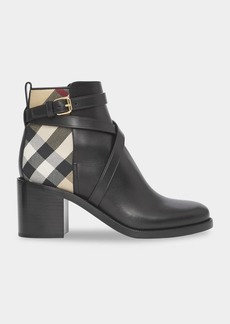 Burberry Pryle Equestrian Horse Check Ankle Booties