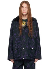 Burberry Purple & Green Rose Print Jacket