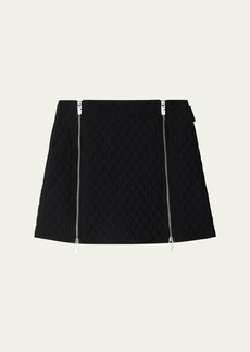 Burberry Quilted Mini Skirt with Zipper Detail