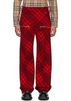 Burberry Red Check Trousers