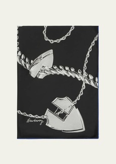Burberry Shields Chain Silk Twill Scarf